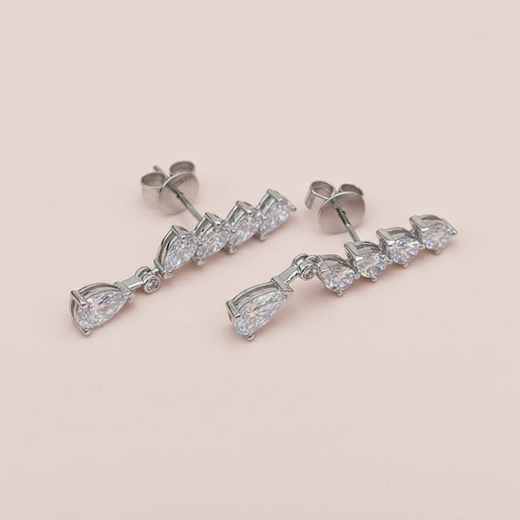 Pear Cut Zircon Ear Drop Earrings