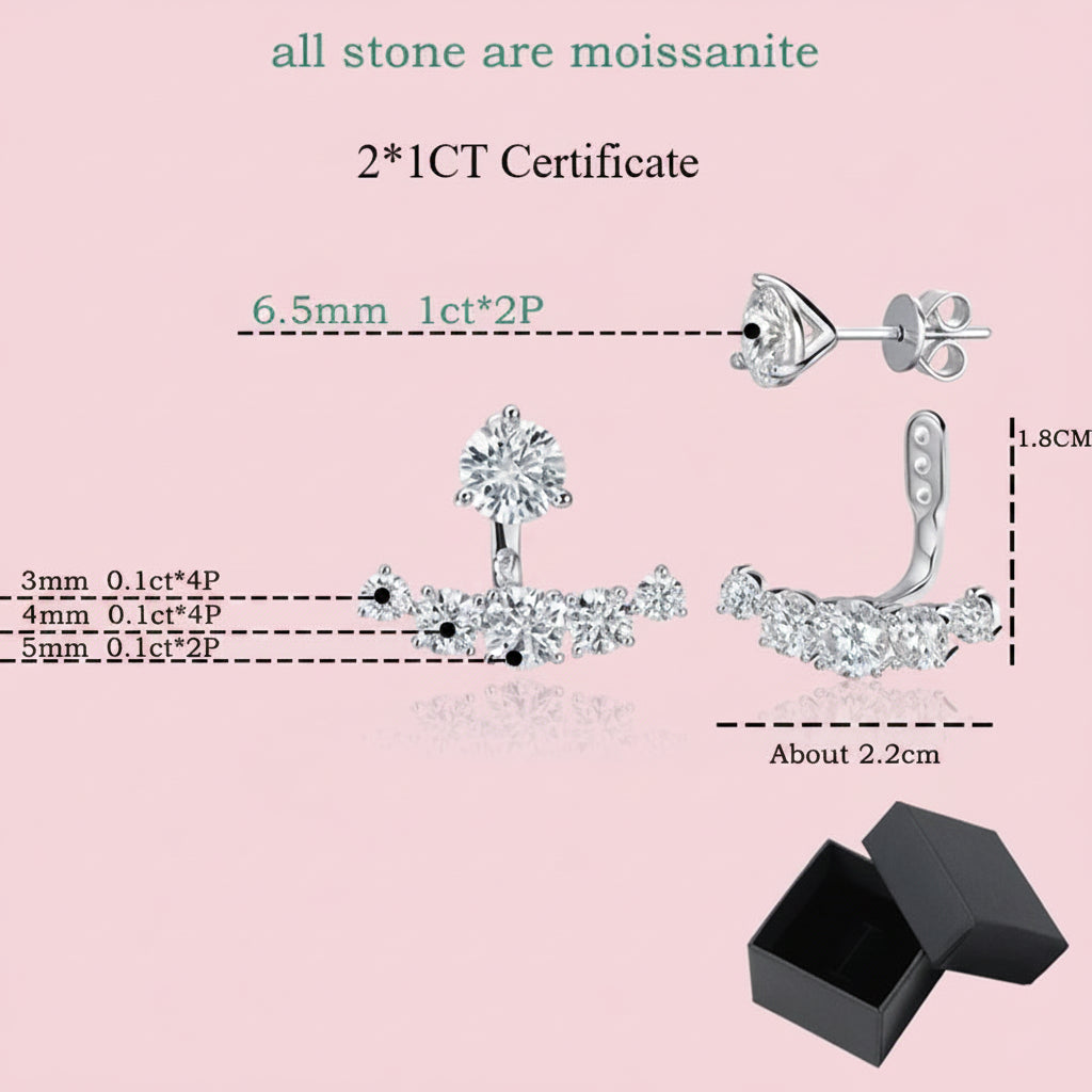 Lab Diamond Double Stud Earrings
