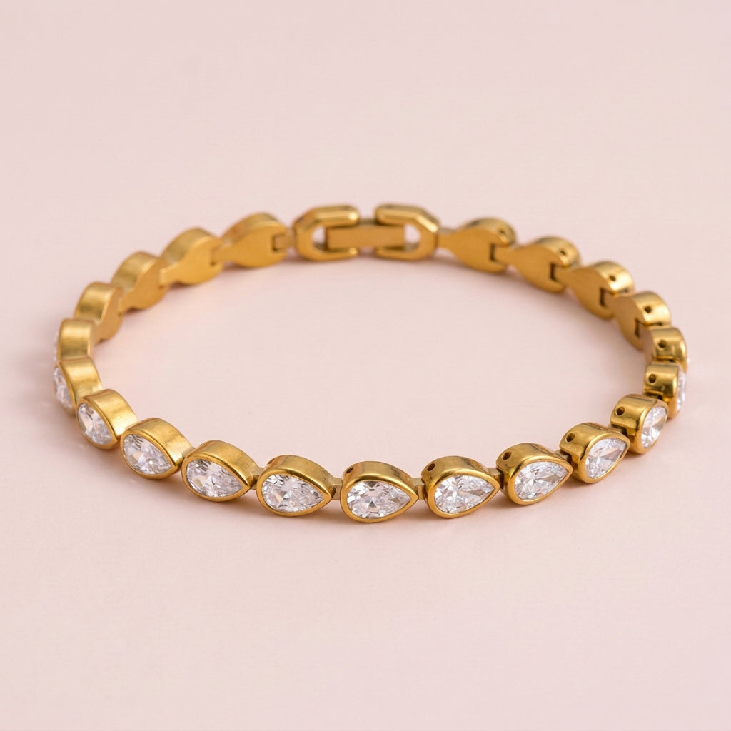 Bracciale a catena con zirconia cubica
