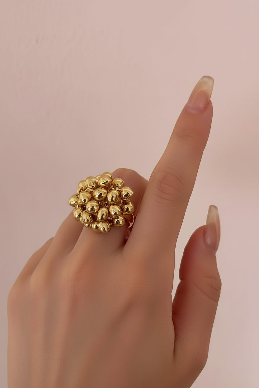 Metal Beads Ball Open Ring