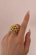 Metal Beads Ball Open Ring