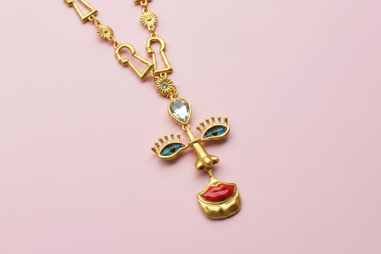 Eyes & Lips Necklace