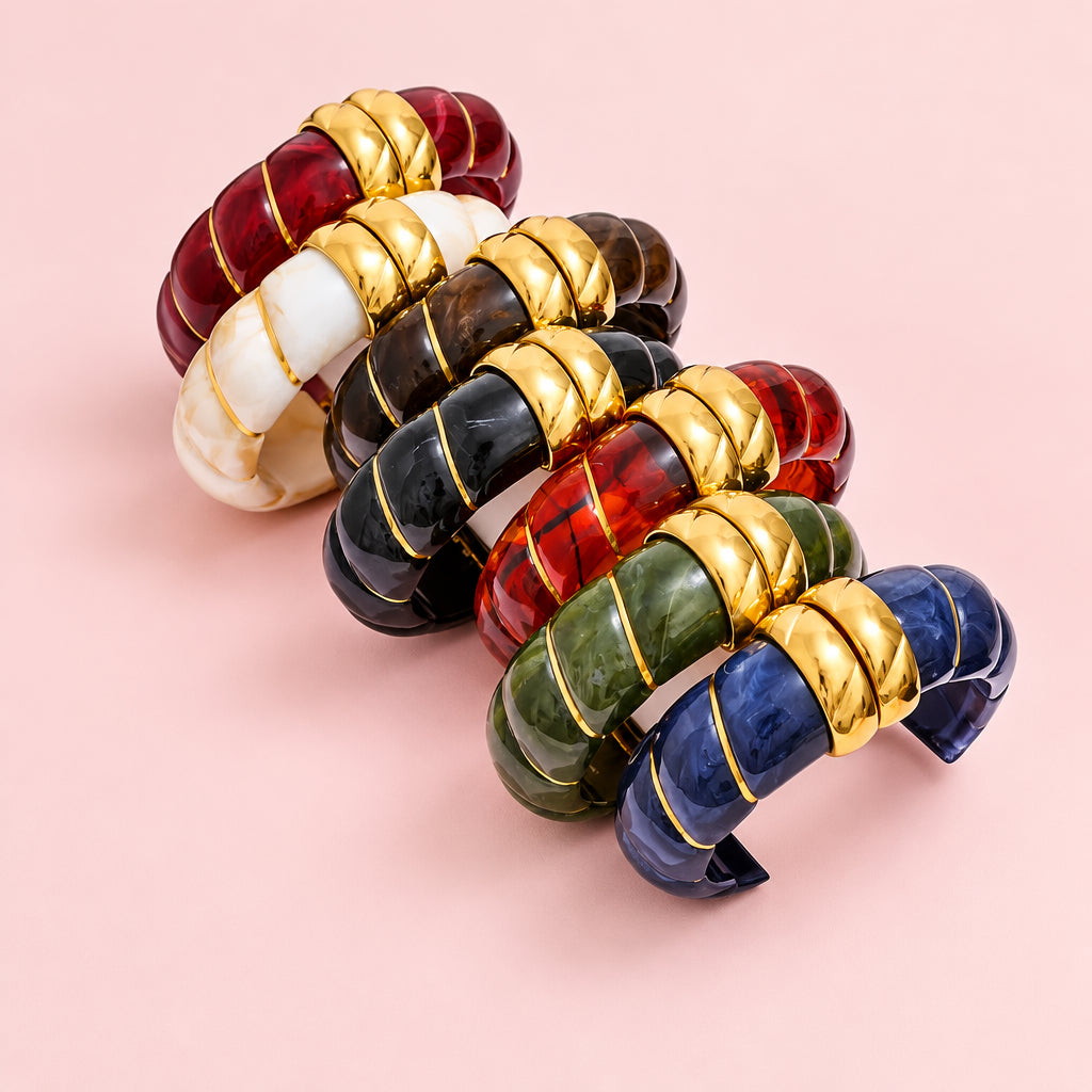 Bracciale rigido a maglie grosse