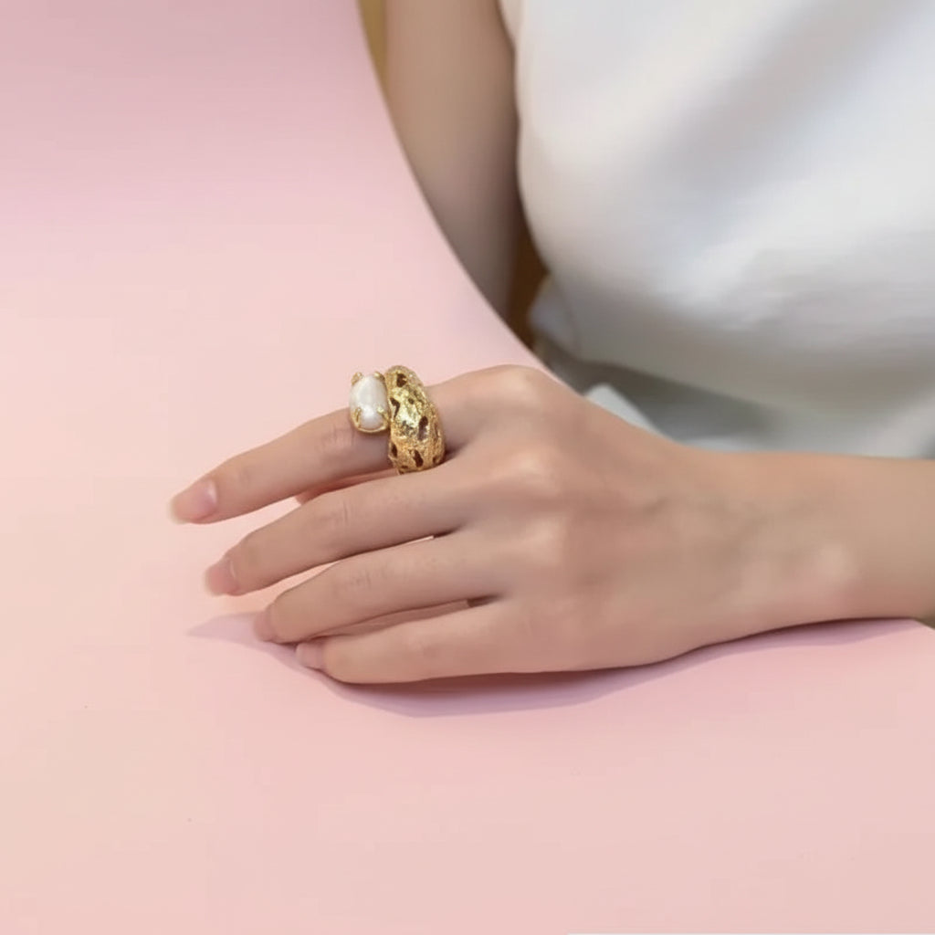 Textured Stone Rings