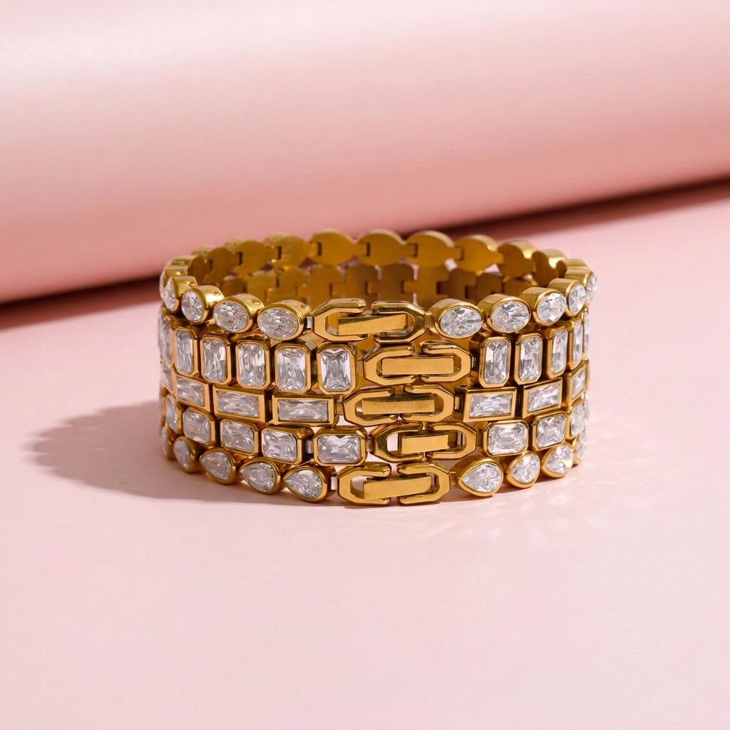 Cubic Zirconia Chain Bracelet