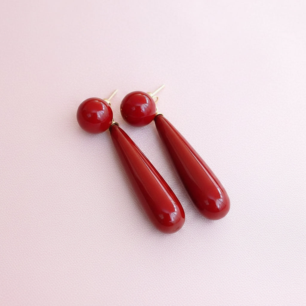 Resin Water Drop Long Hanging Earrings