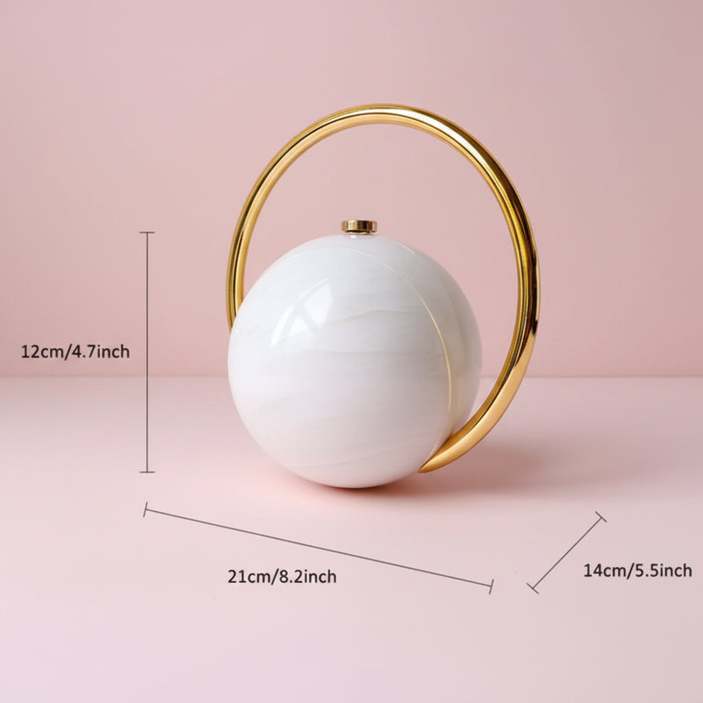 Marble Round Clutch Handbag