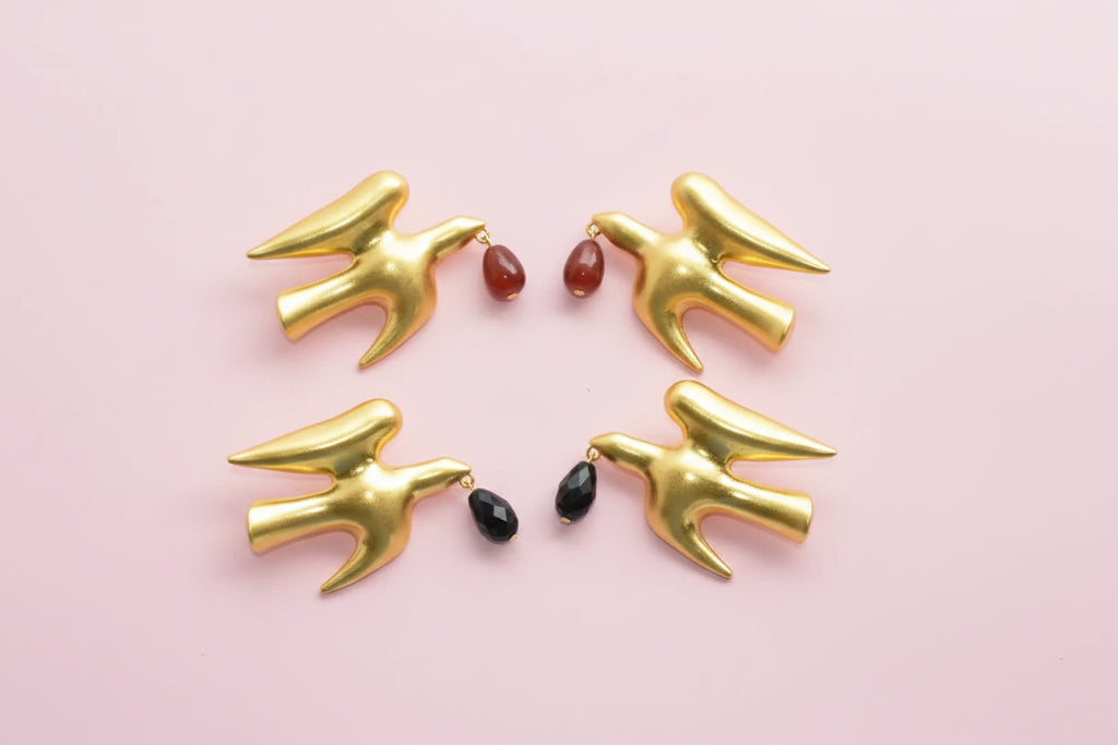 Dove Bird Stone Earrings