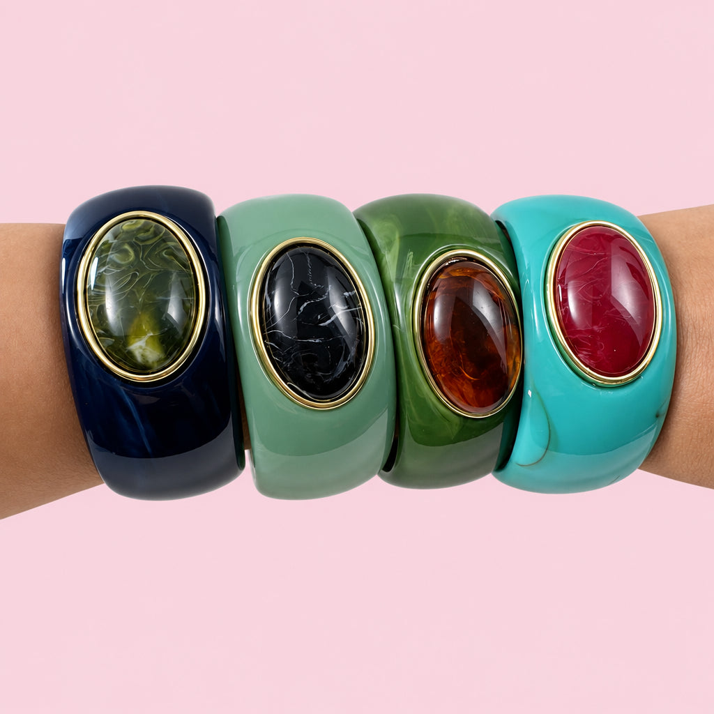Oval Stone Bangle