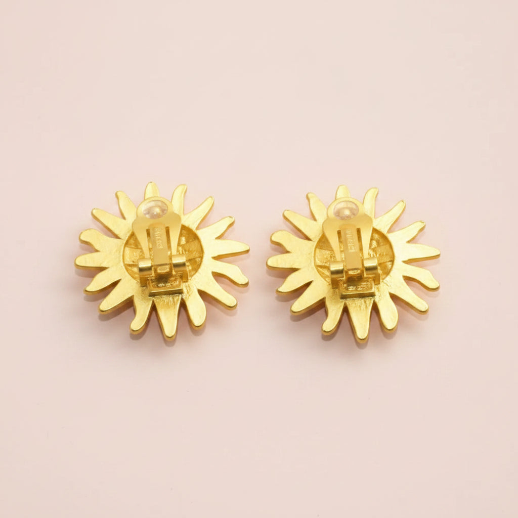 Sunflower Clip Earrings