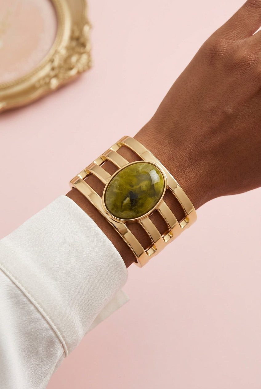 Bracciali in resina con pietra ovale