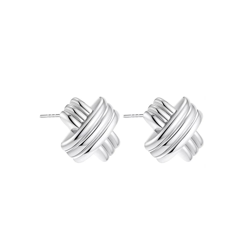 Striped Cross Earrings