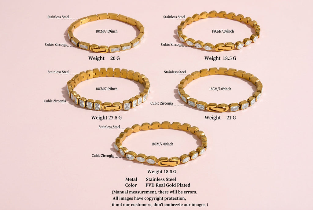 Cubic Zirconia Chain Bracelet