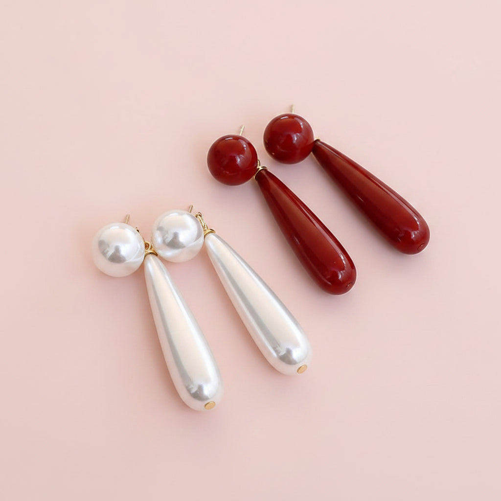 Resin Water Drop Long Hanging Earrings