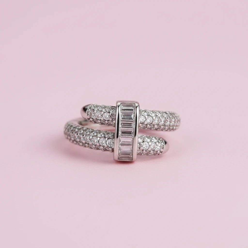 Zircon Double Layer Ring