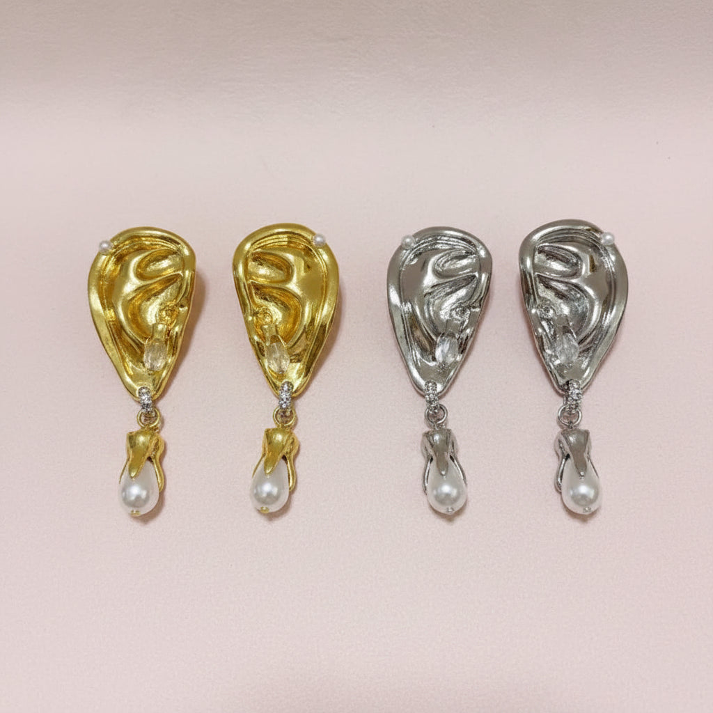 Surrealist Ear With Pearl Earrings