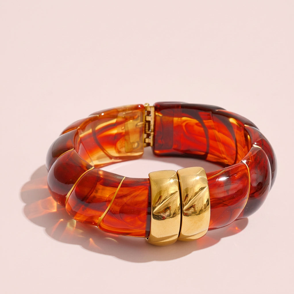 Bracciale rigido a maglie grosse