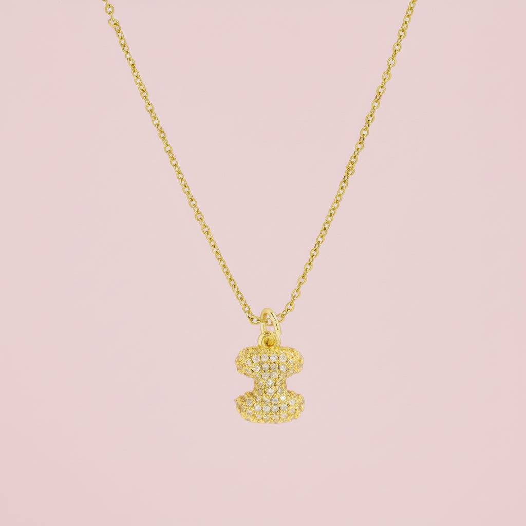 Zircon Initial Alphabet Pendant Necklace
