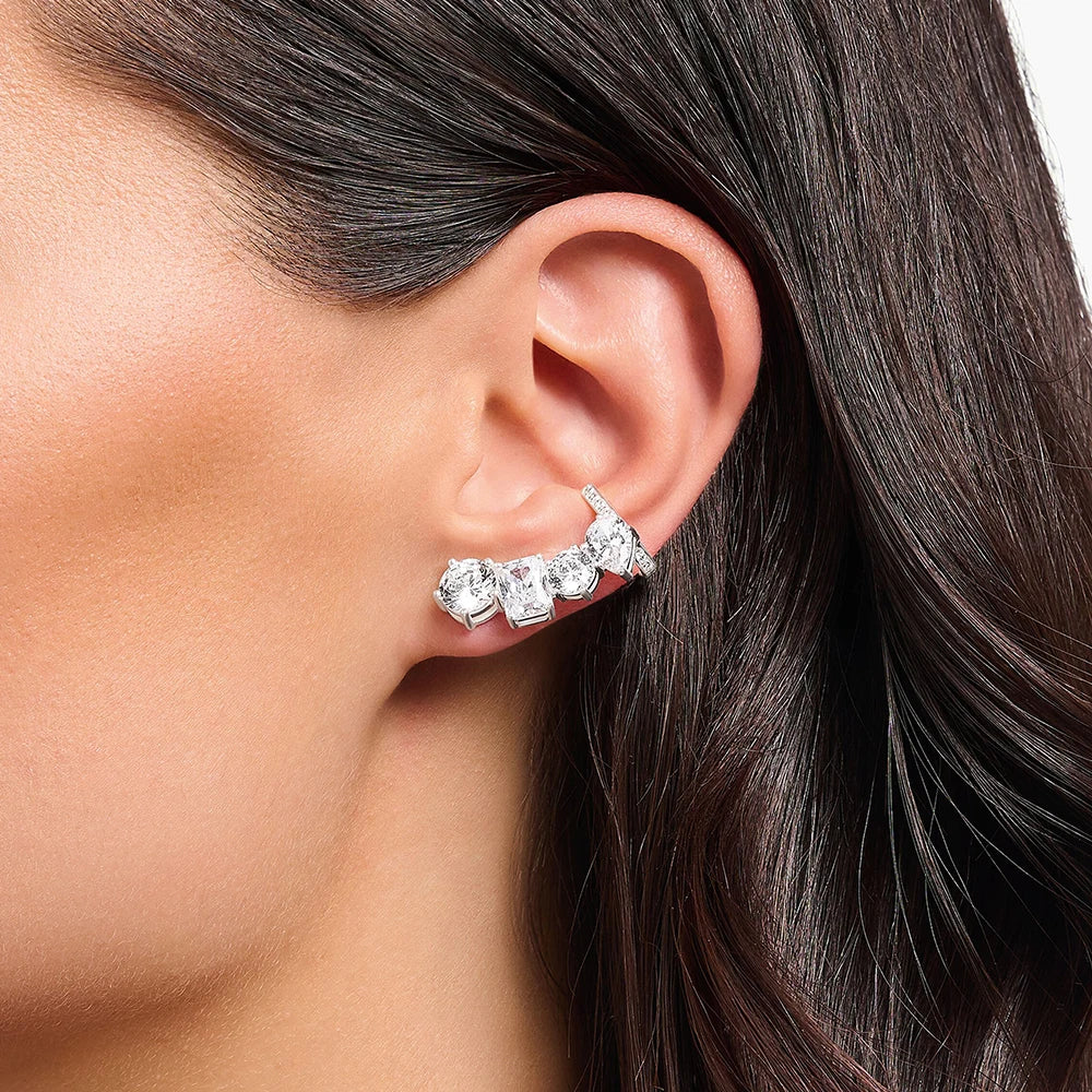 Single Ear Stud  White Zircon Cuff