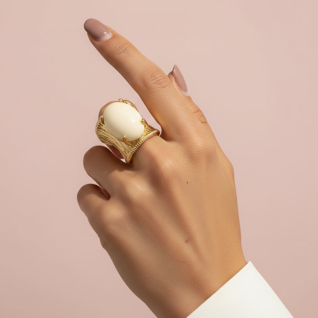 Statement Framed Stone Ring