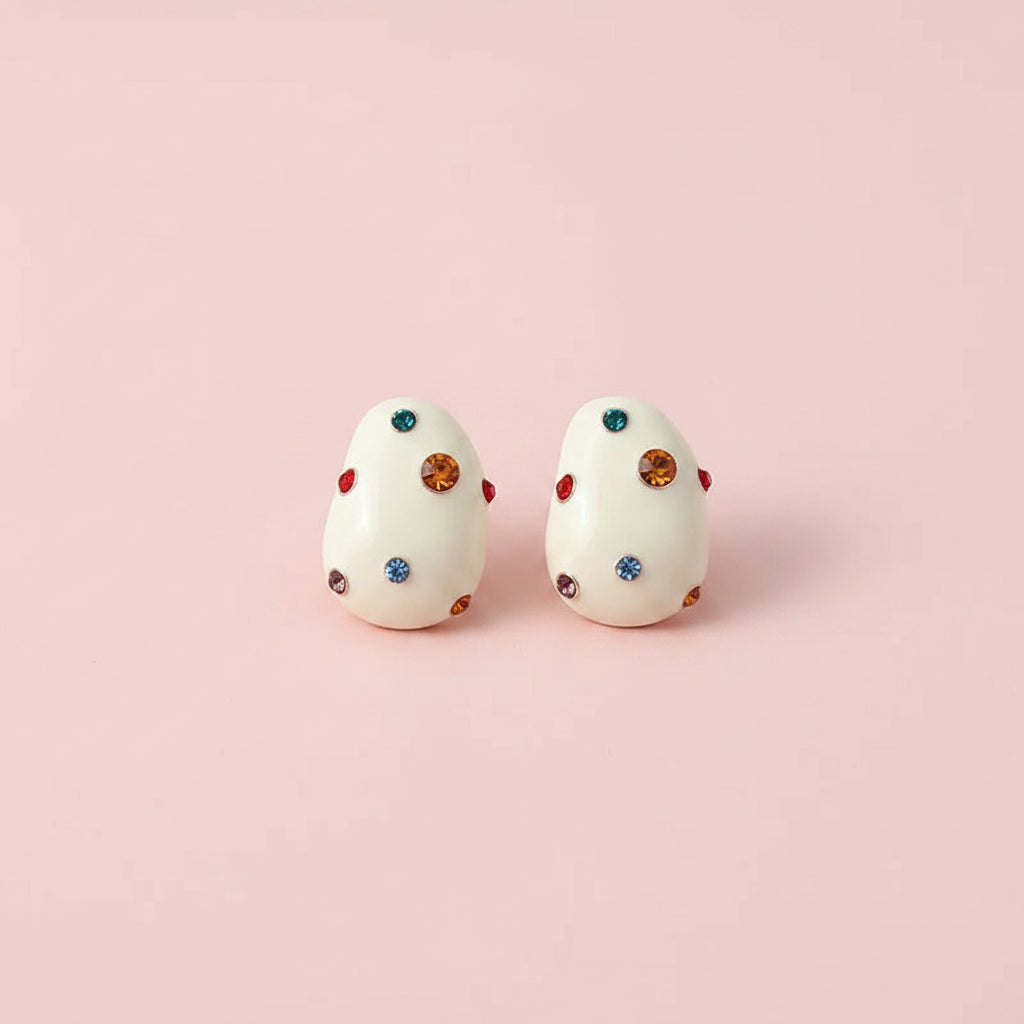 Enamel Studded Earrings