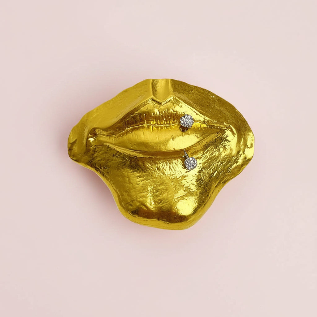 Pierced Lips Pin Brooch