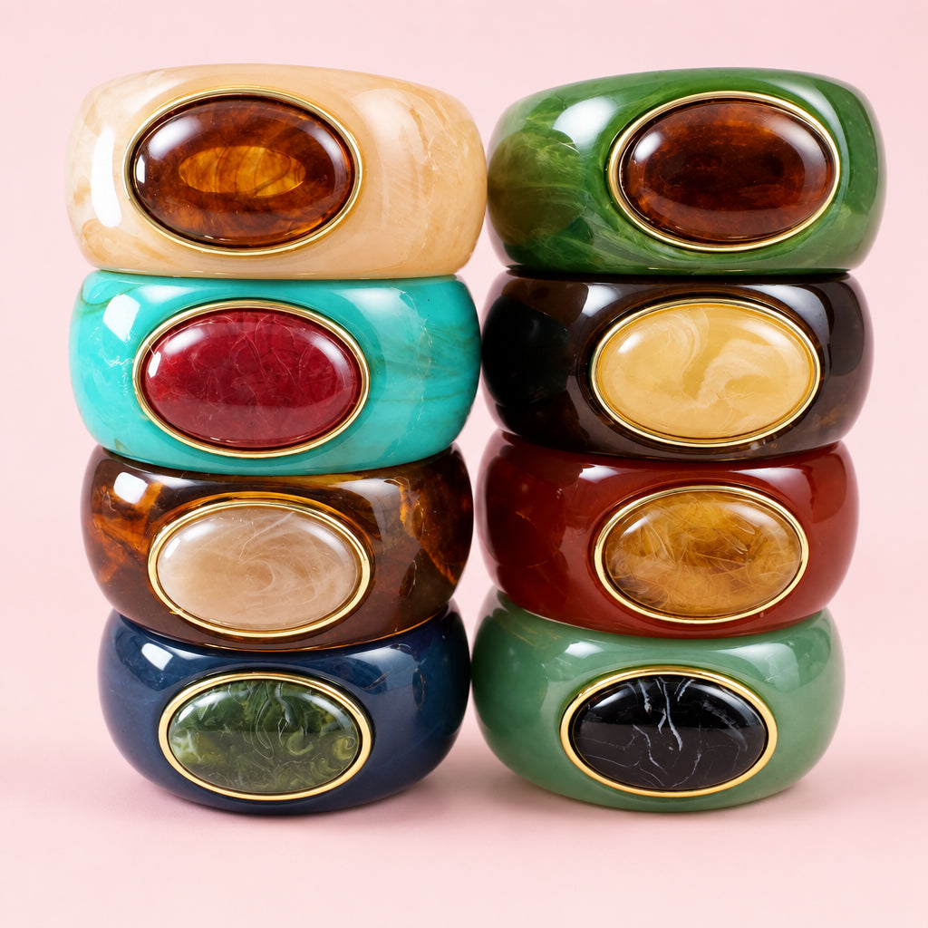 Oval Stone Bangle