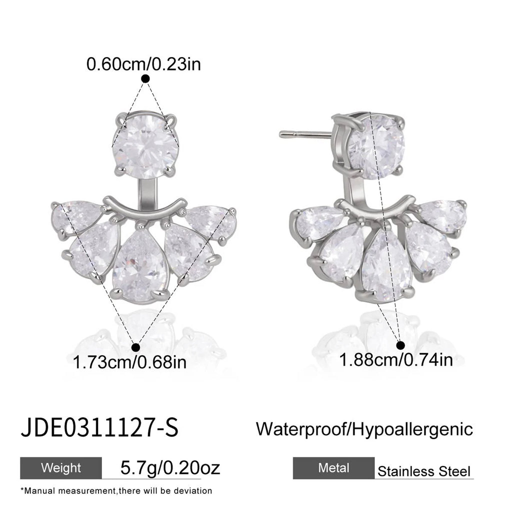 Zircon Flower Drop Earrings