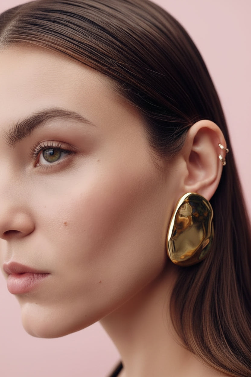 Statement Oval Stud Earrings