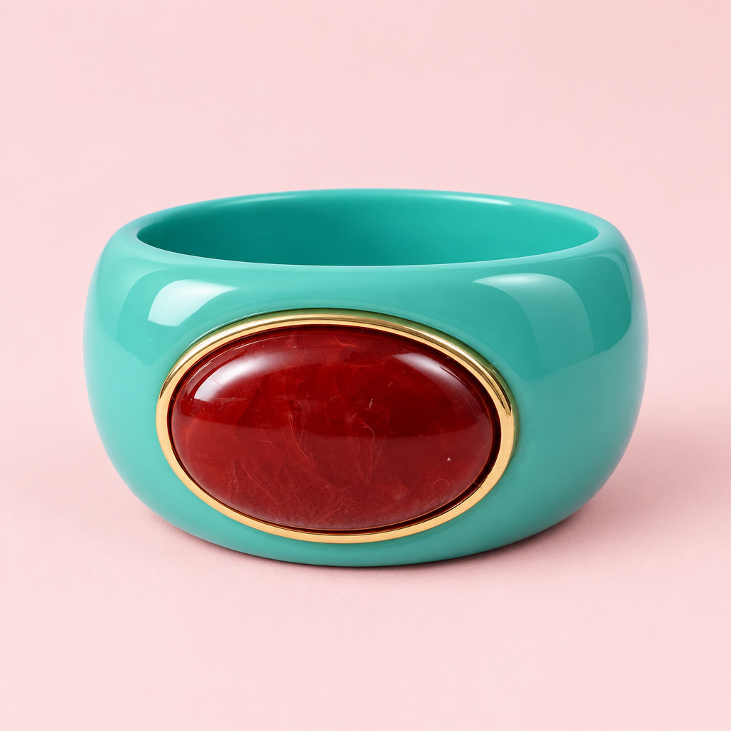 Bracciale rigido con pietra ovale