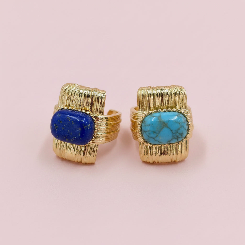 Turquoise Stone Baroque Ring