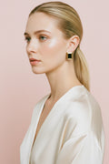 Geometric Framed Onyx Earrings