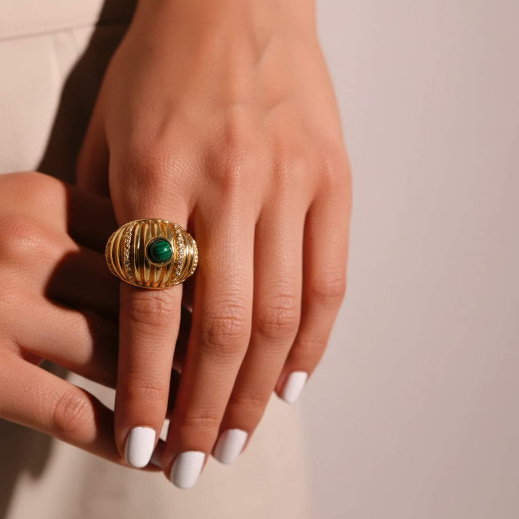 Striped Malaquite Ring