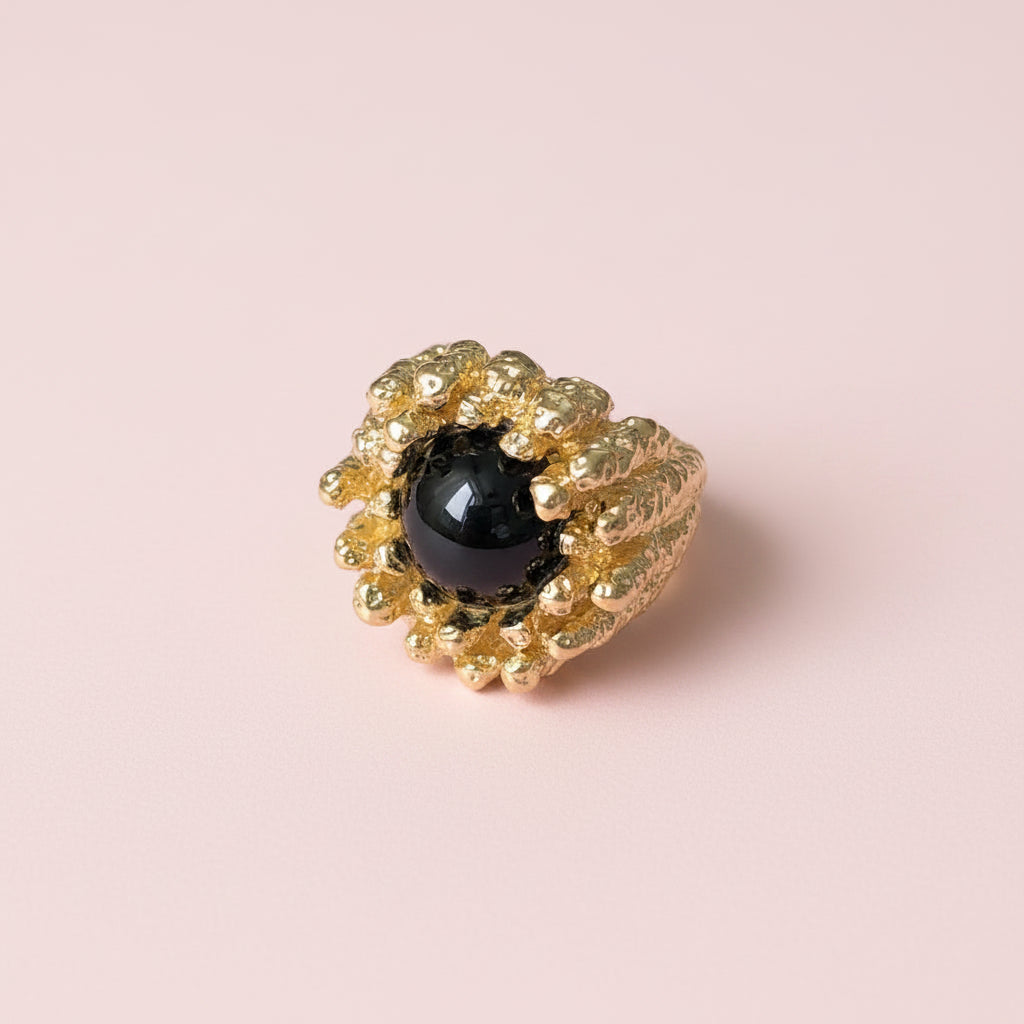 Baroque textured stone ring