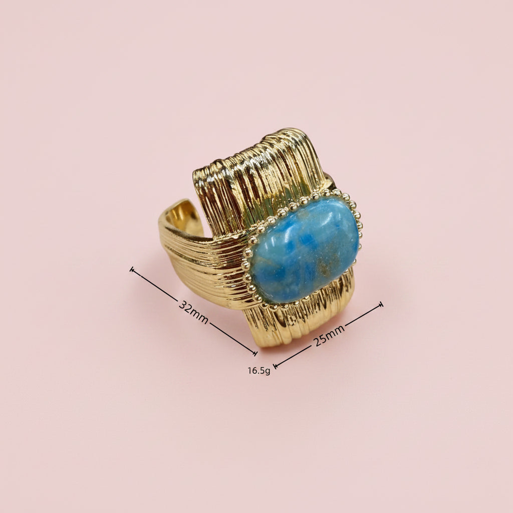 Turquoise Stone Baroque Ring
