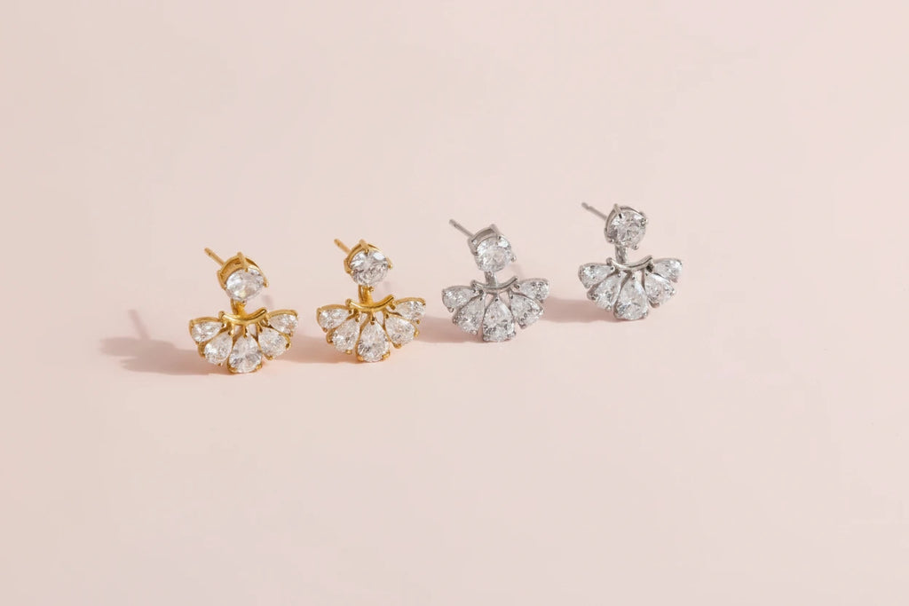 Zircon Flower Drop Earrings