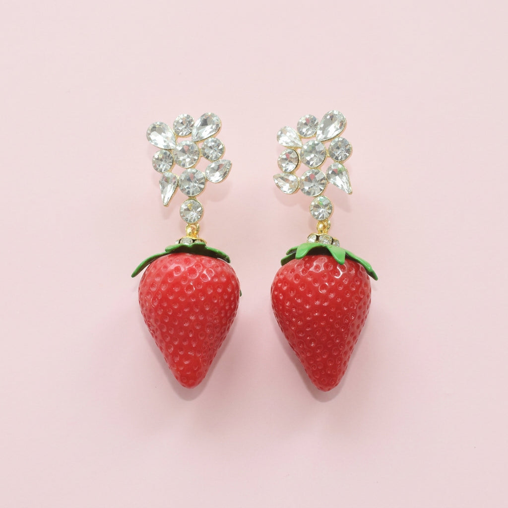 Strawberry Rhinestone Earrings
