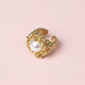 Baroque textured stone ring