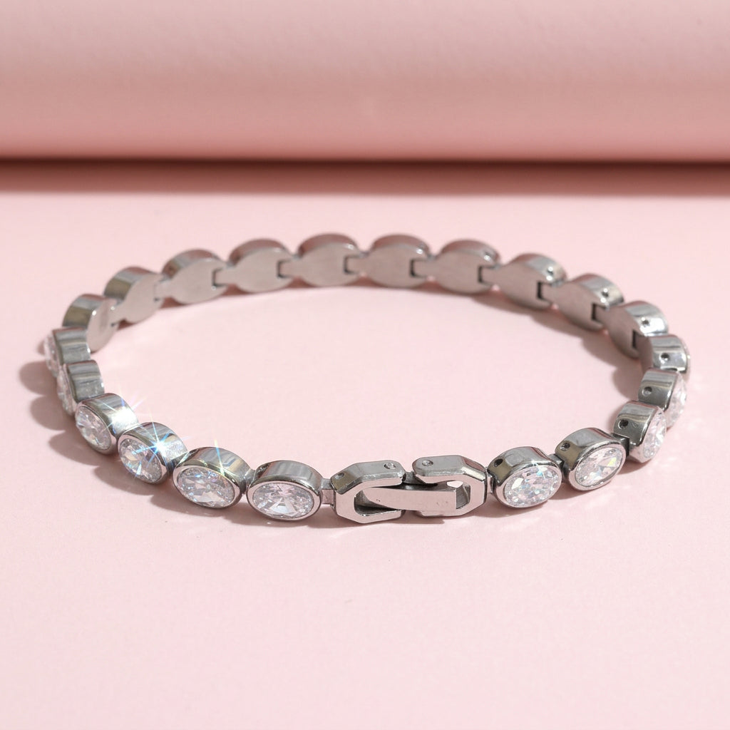 Bracciale a catena con zirconia cubica