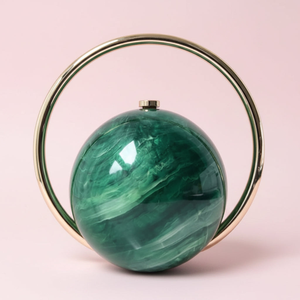 Marble Round Clutch Handbag