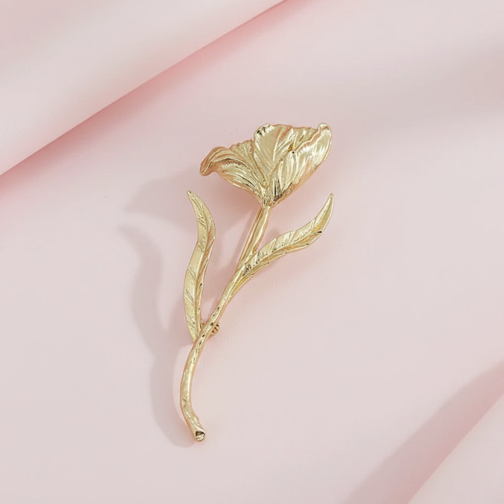 Rosebud Flower Brooch