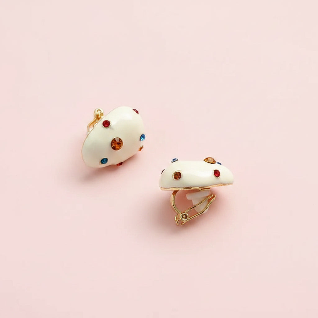 Enamel Studded Earrings