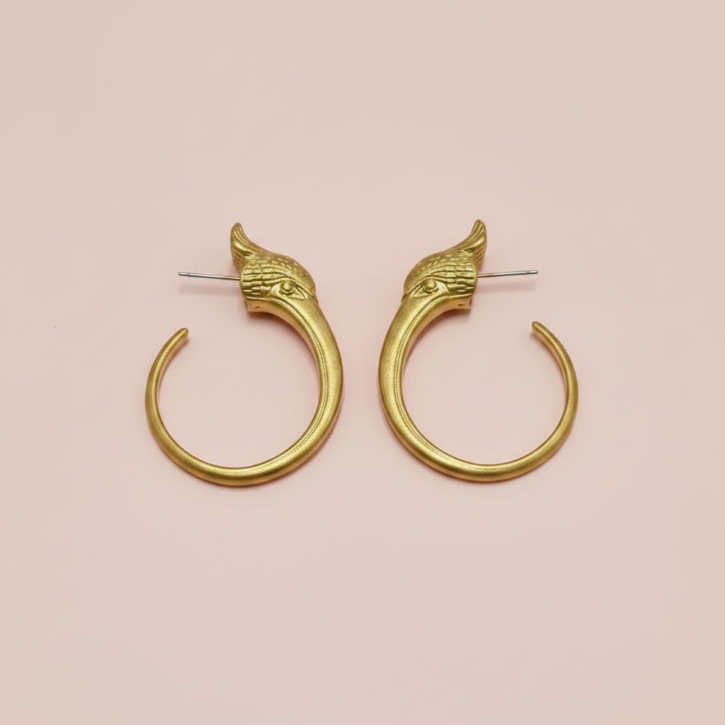 Bird Hoop Earrings