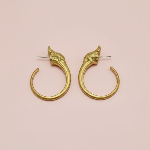 Bird Hoop Earrings