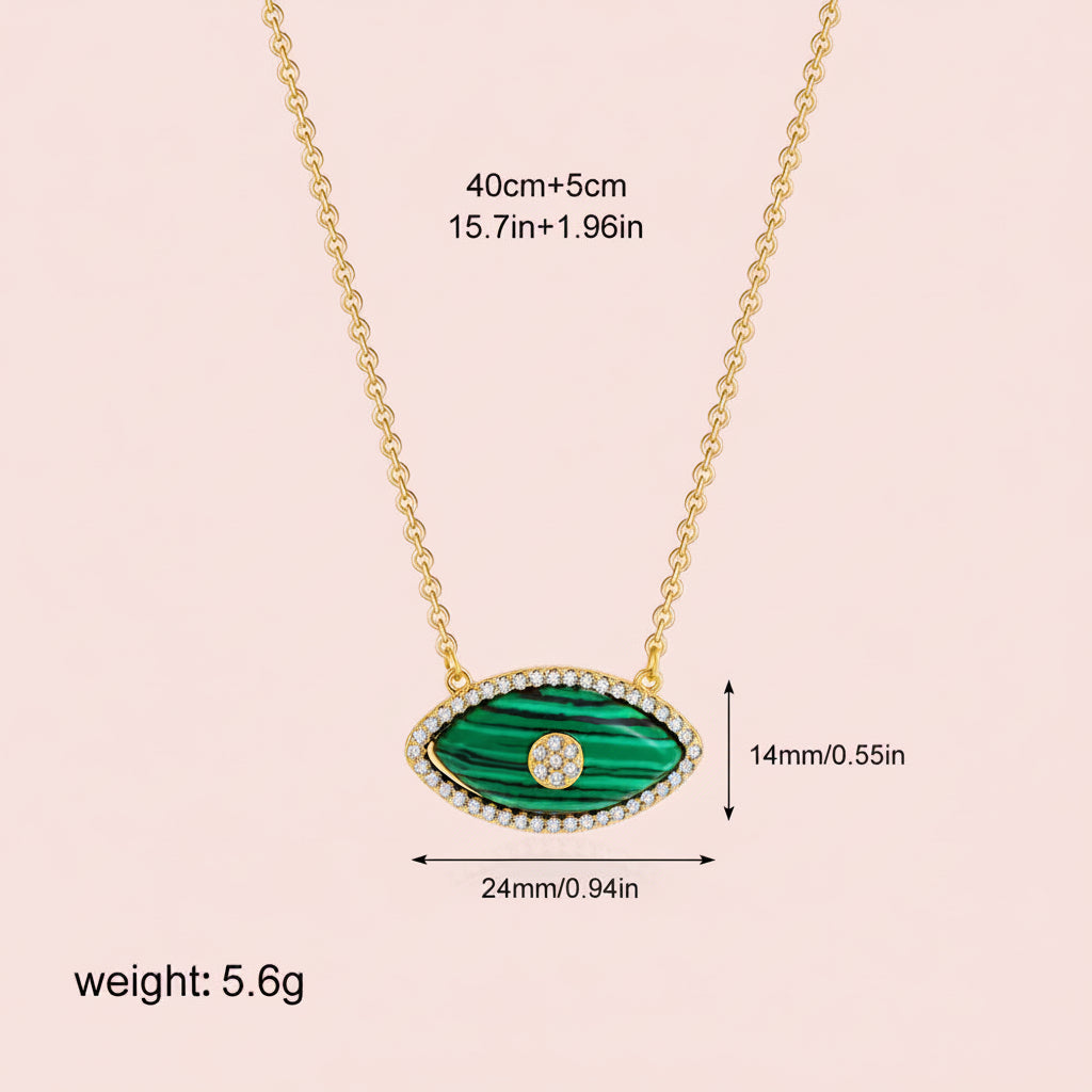 Opal Devil's Eye Zircon Pendant Necklace