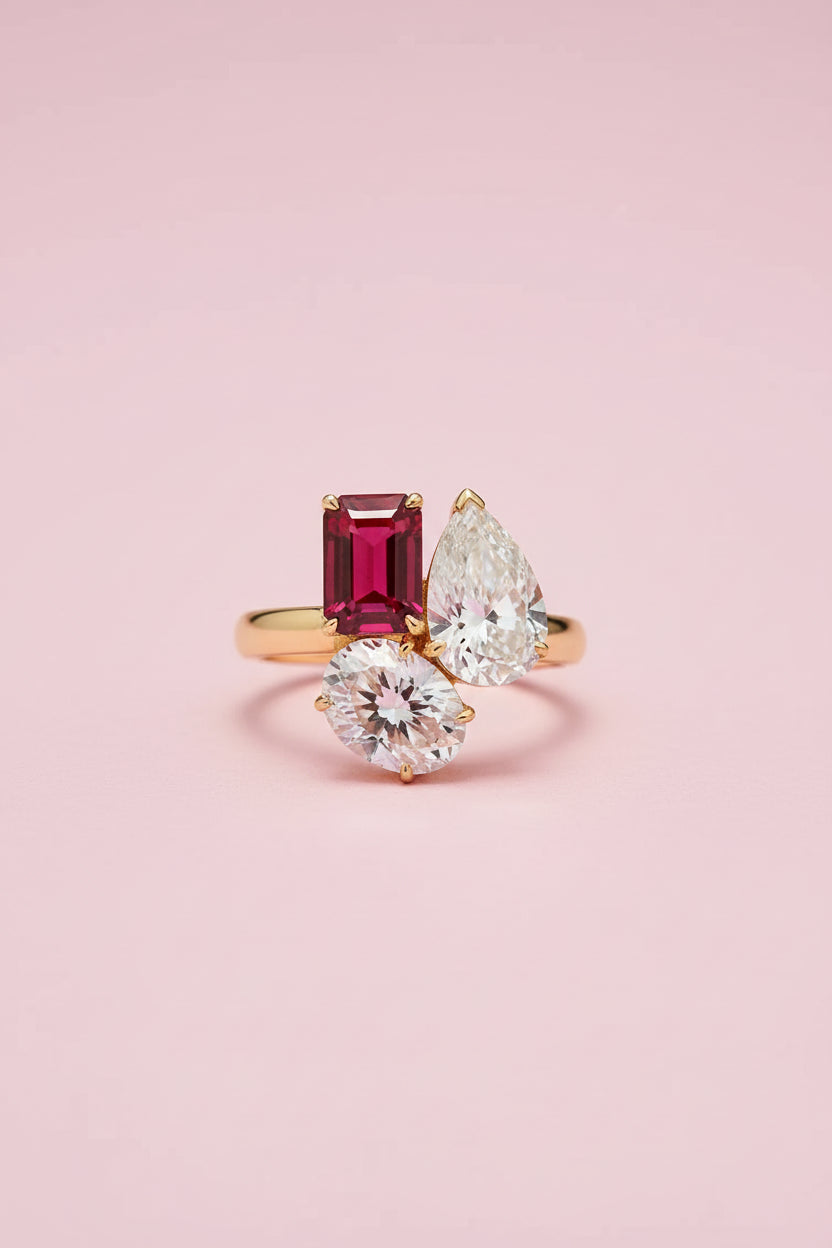 Zircon Water Droplet Ring