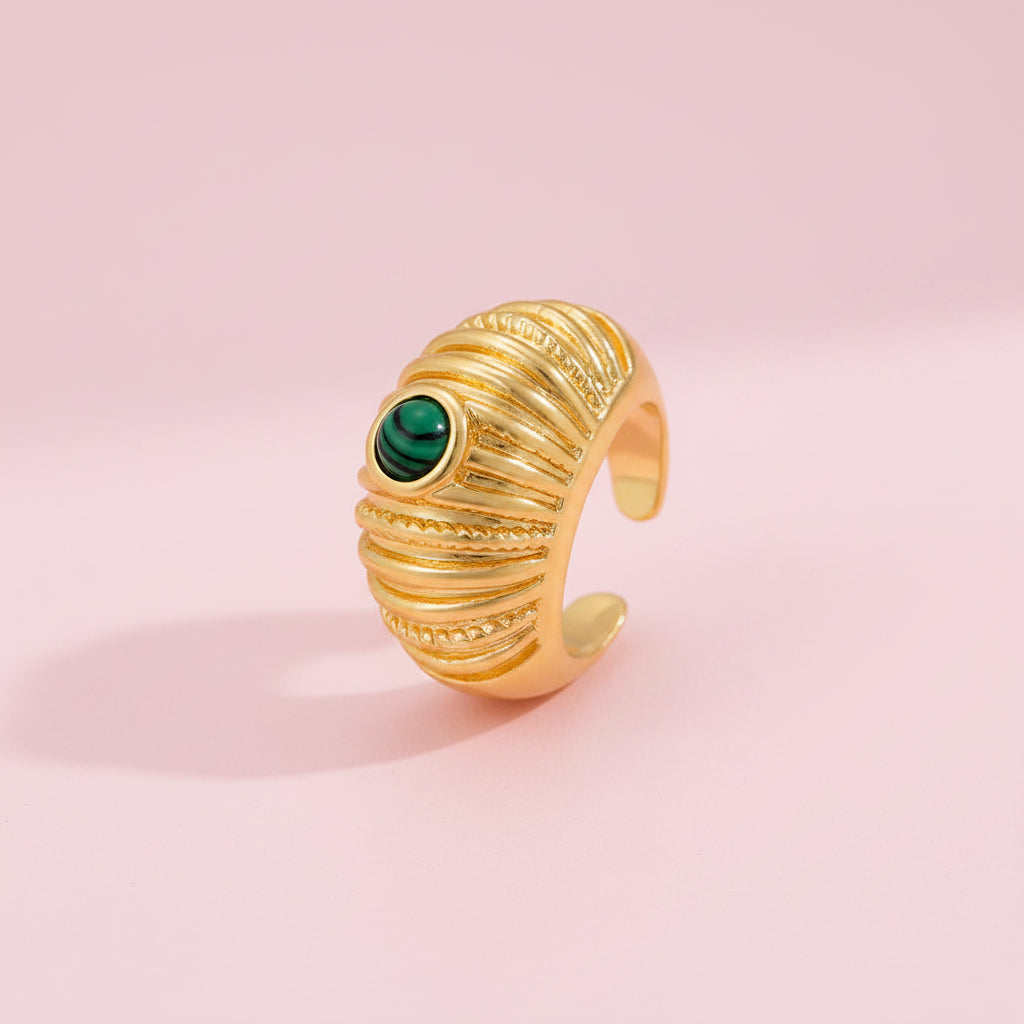 Striped Malaquite Ring