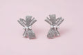 Rhinestone Bowknot Charm Big Stud Earrings