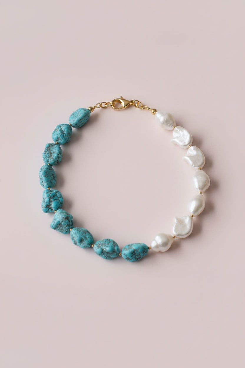Baroque Pearl & Turquoise Stone