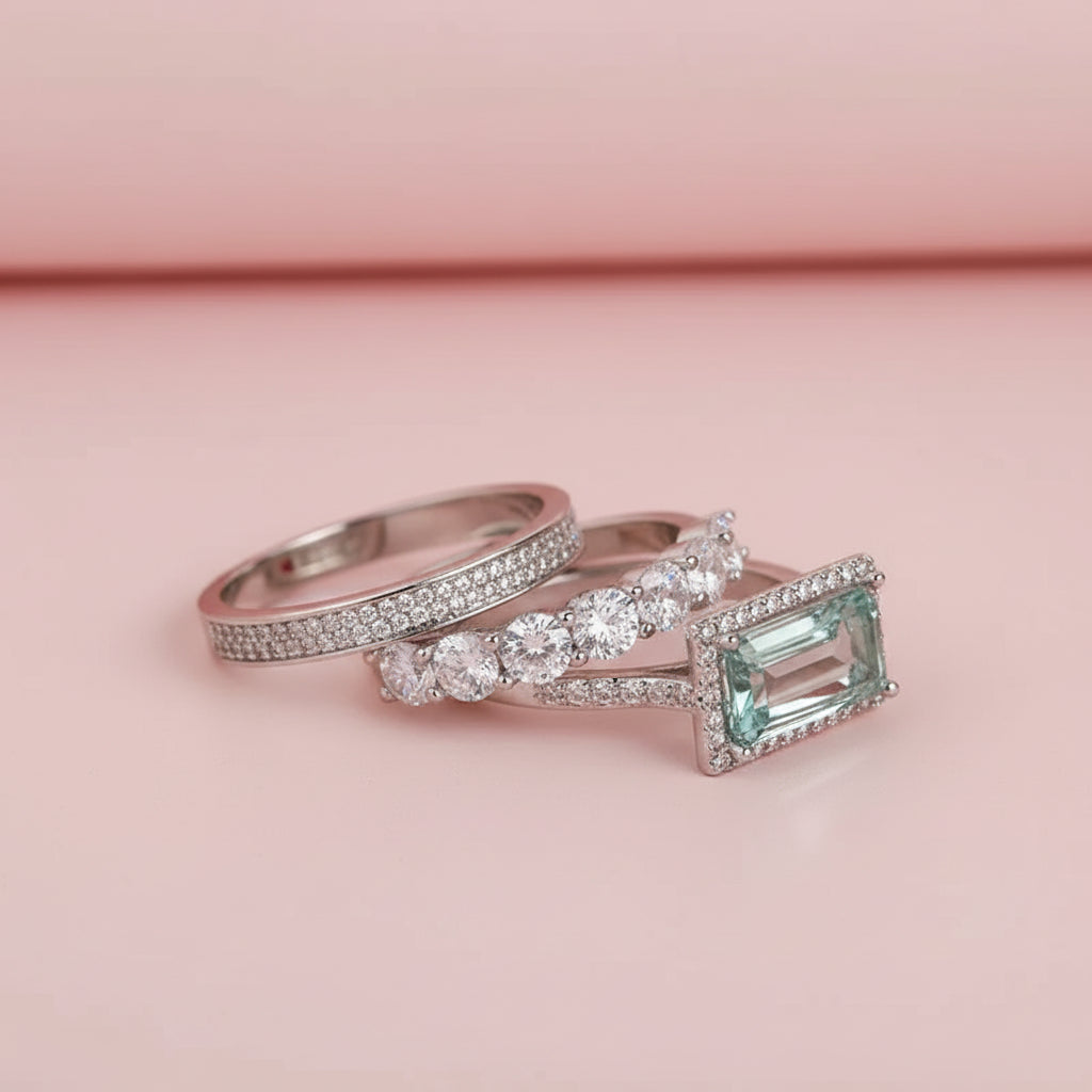 Zircon Rings Stack Set